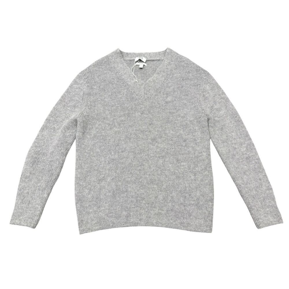 COS Wool Alpaca Blend Sweater Gray Medium Relaxed Fit Minimalist Knit